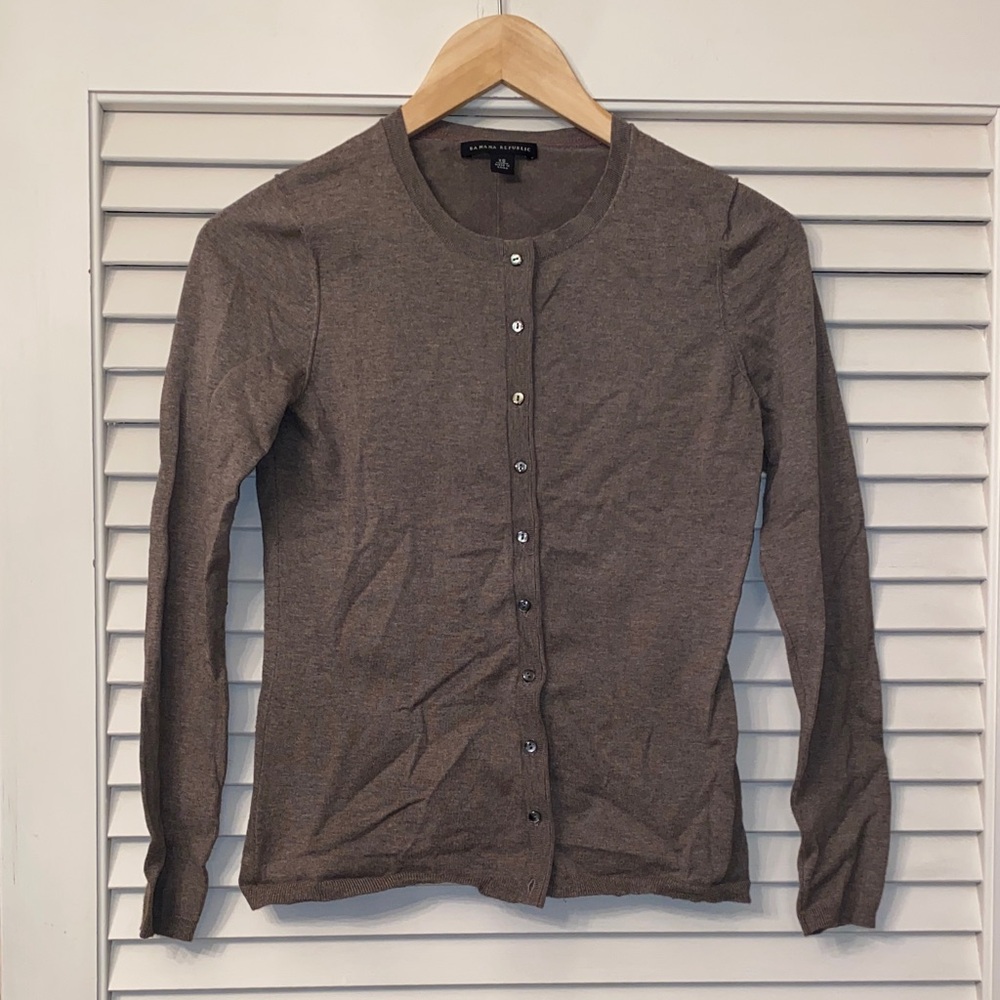 Banana Republic Brown Silk cotton cardigan sweater